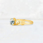 Round Cut Moss Agate Leaf Vine Twist Engagement Ring - Additional view