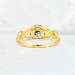 Round Cut Moss Agate Leaf Vine Twist Engagement Ring - Additional view