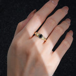 Round Cut Black Onyx Leaf Vine Twist Engagement Ring - Additional view