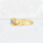 Round Cut Lab Diamond Leaf Vine Twist Engagement Ring - Additional view