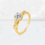 Round Cut Lab Diamond Leaf Vine Twist Engagement Ring - Additional view