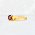 Round Cut Garnet Leaf Vine Twist Engagement Ring - Additional view