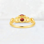 Round Cut Garnet Leaf Vine Twist Engagement Ring - Additional view