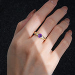 Round Cut Amethyst Leaf Vine Twist Engagement Ring - Additional view