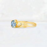 Round Cut Aquamarine Leaf Vine Twist Engagement Ring - Additional view
