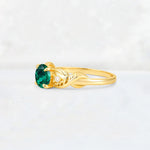 Round Cut Emerald Leaf Vine Twist Engagement Ring - Additional view