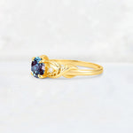 Round Cut Alexandrite Leaf Vine Twist Engagement Ring - Additional view