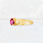 Round Cut Ruby Leaf Vine Twist Engagement Ring - Additional view