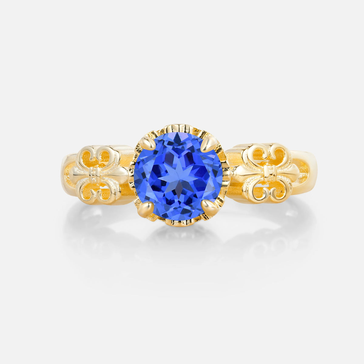 Vintage Round-Cut Sapphire Engagement Ring