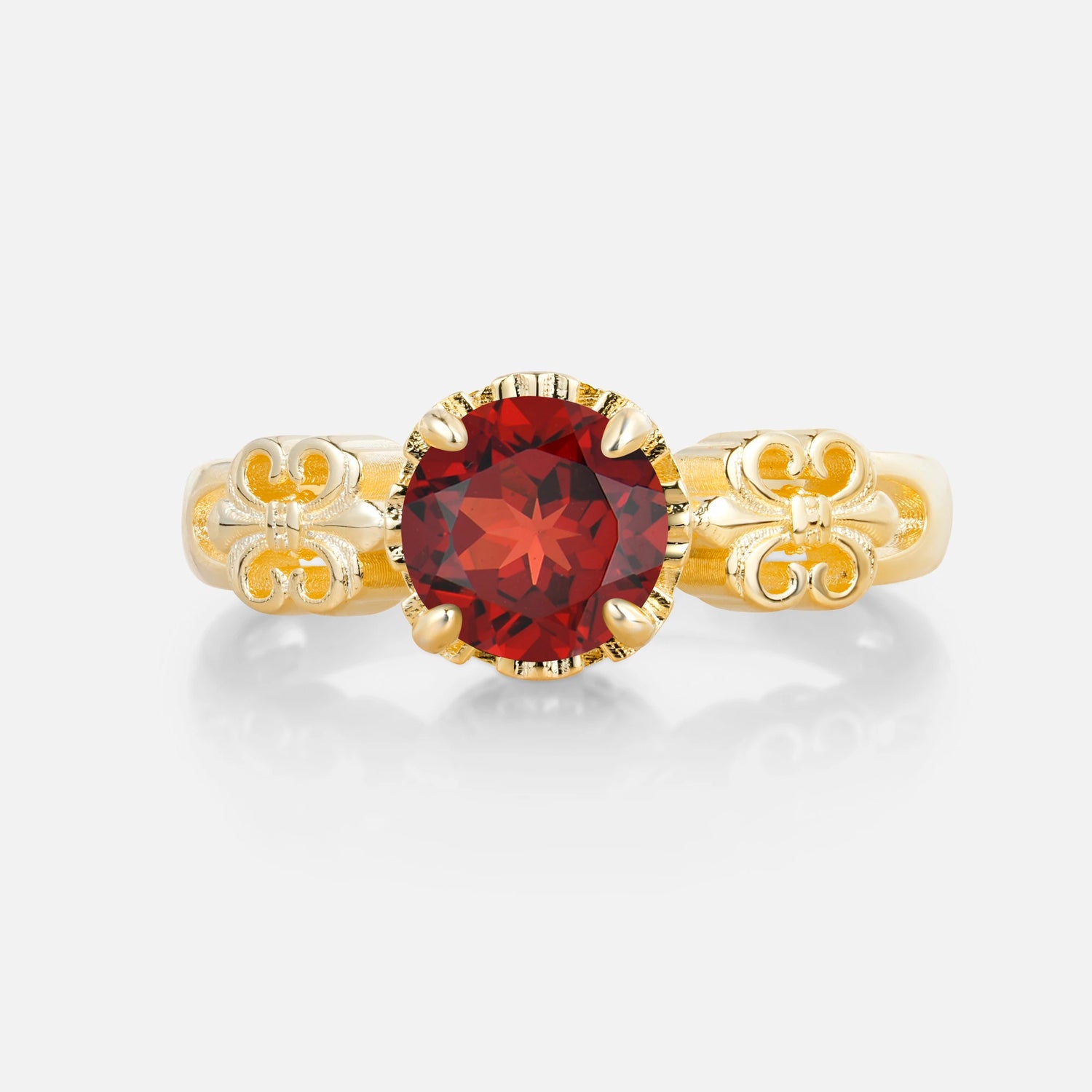 Vintage Round-Cut Garent Engagement Ring