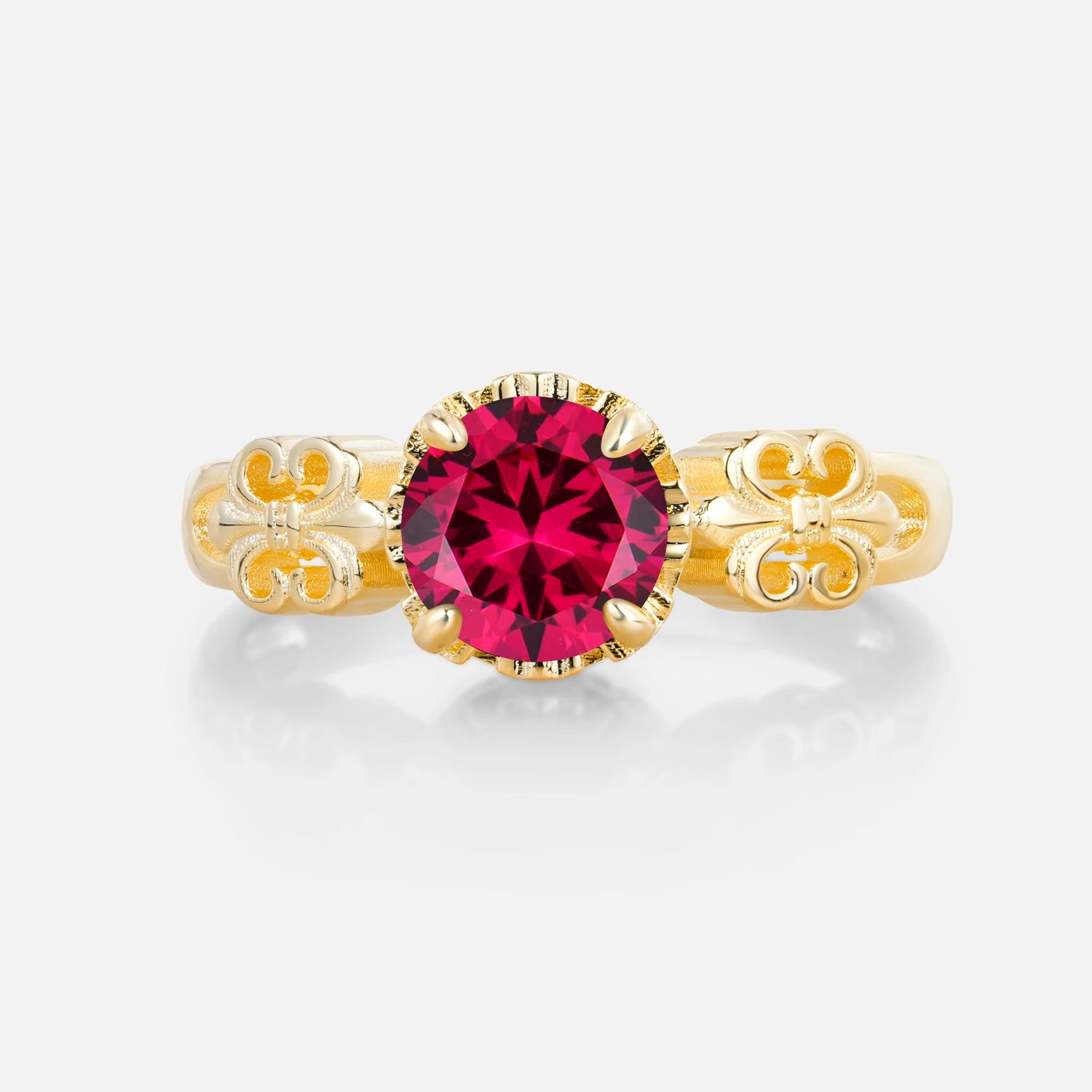 Vintage Round-Cut Ruby Engagement Ring