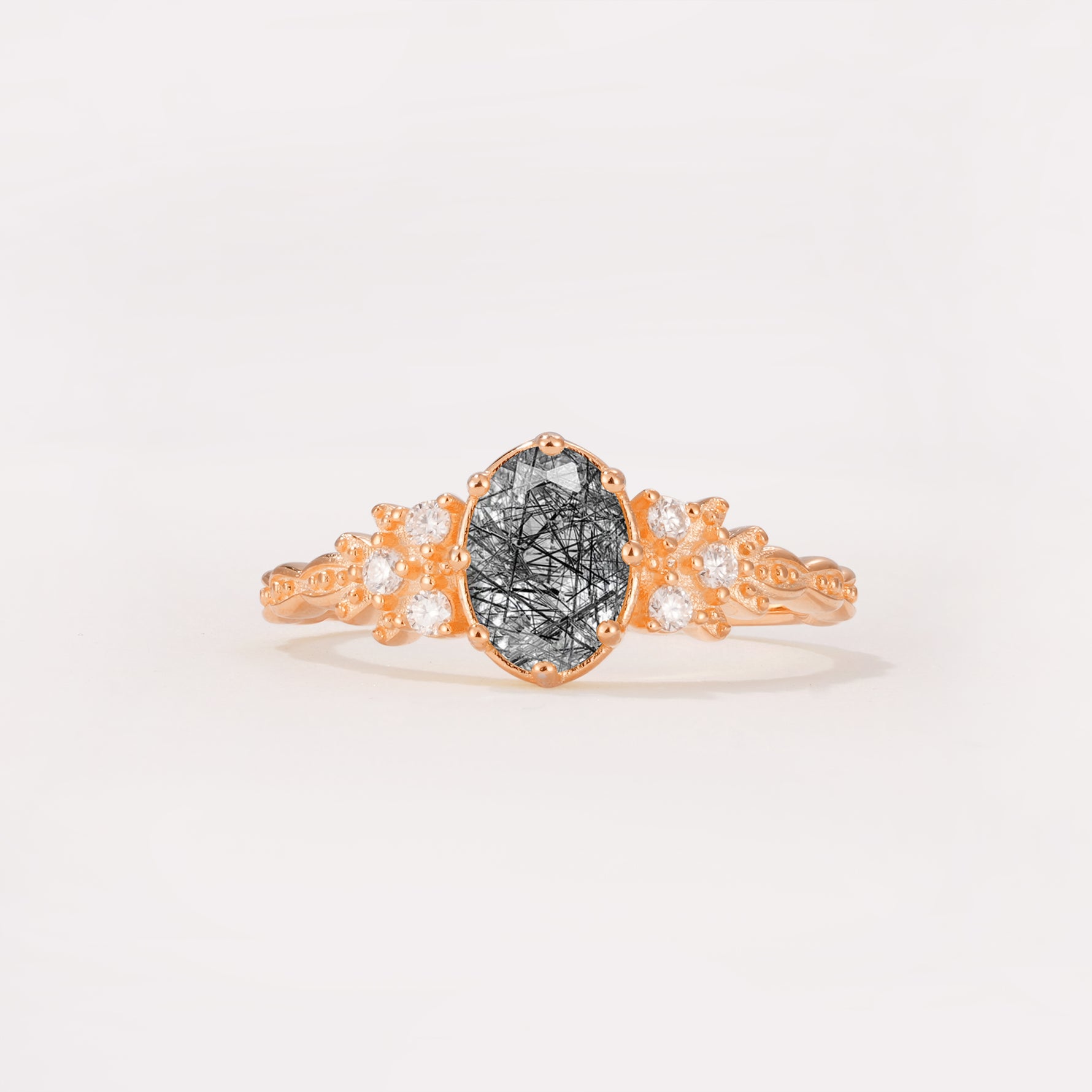 ML07048 Black Rutilated Quartz Ring - Additional view