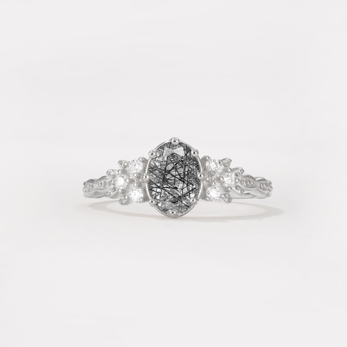 ML07048 Black Rutilated Quartz Ring - Additional view