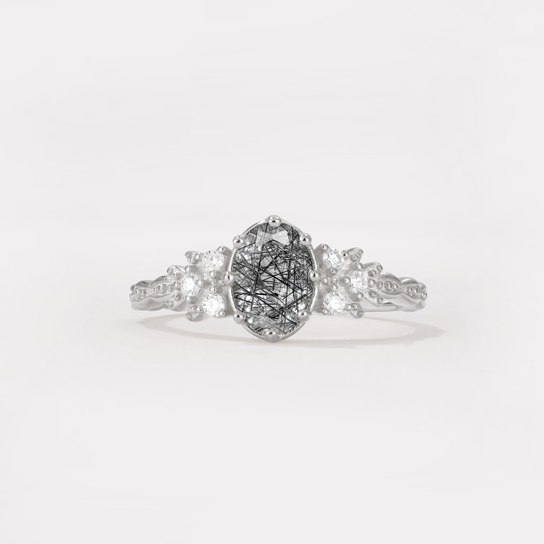 ML07048 Black Rutilated Quartz Ring - Additional view