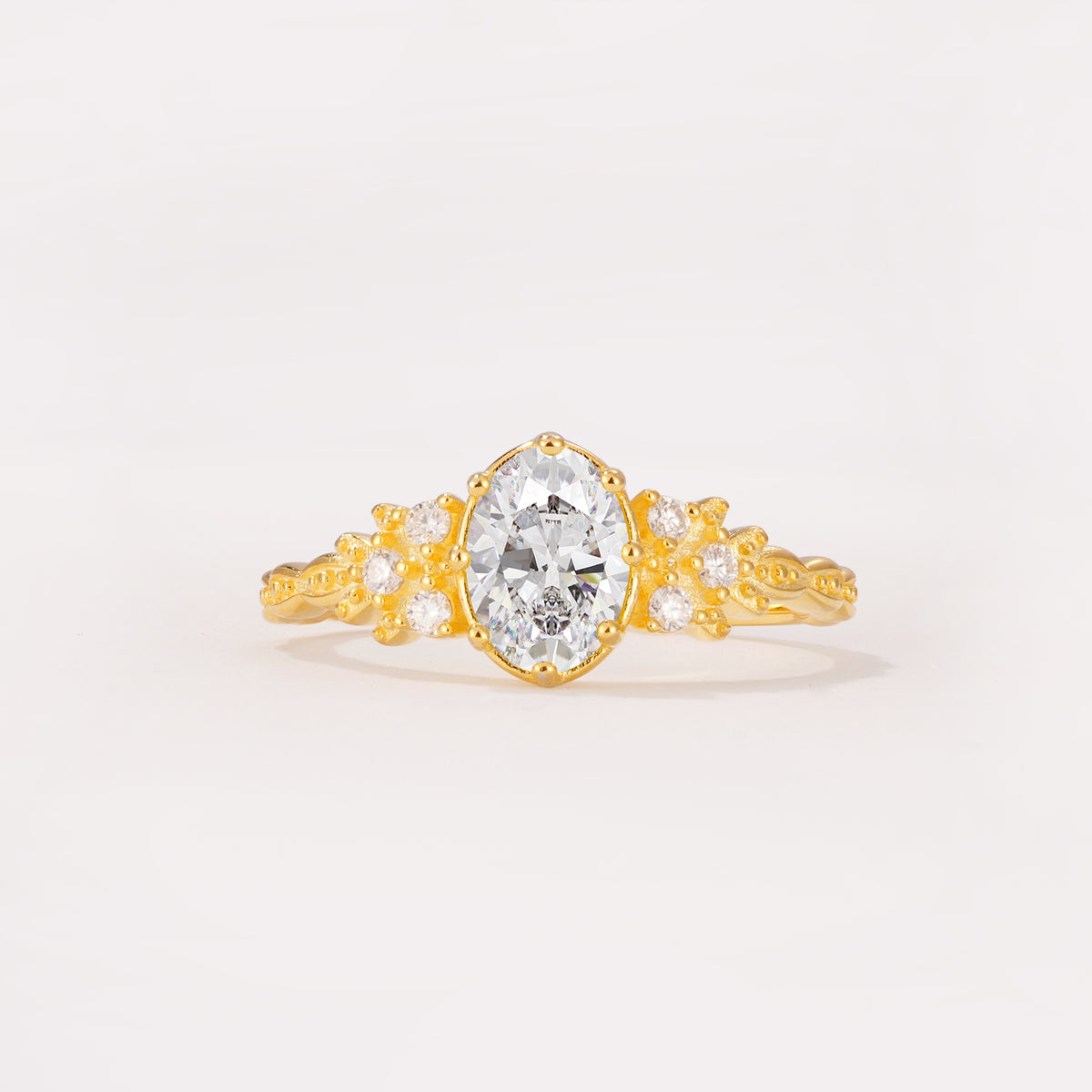 ML07048 Moissanite Ring - Yellow-Gold