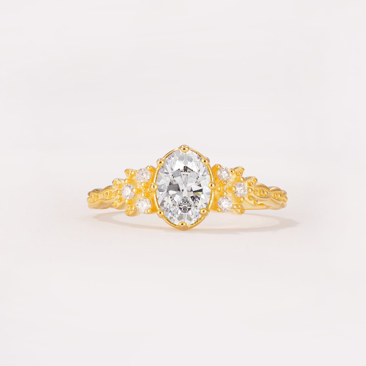 ML07048 Moissanite Ring - Yellow-Gold