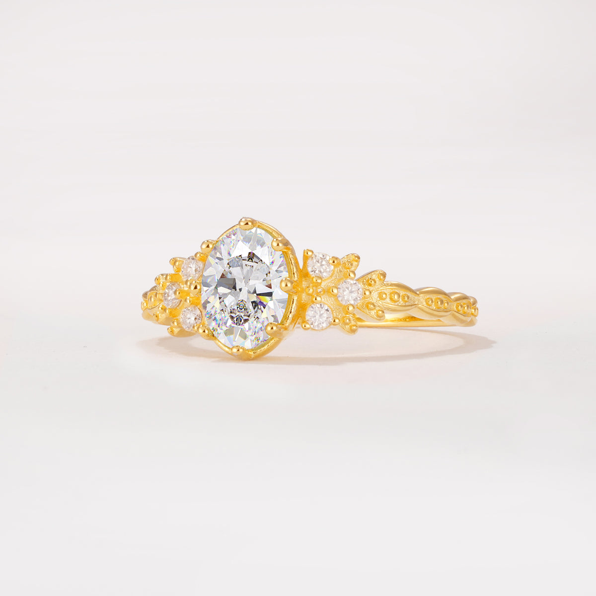 ML07048 Moissanite Ring - White-Gold