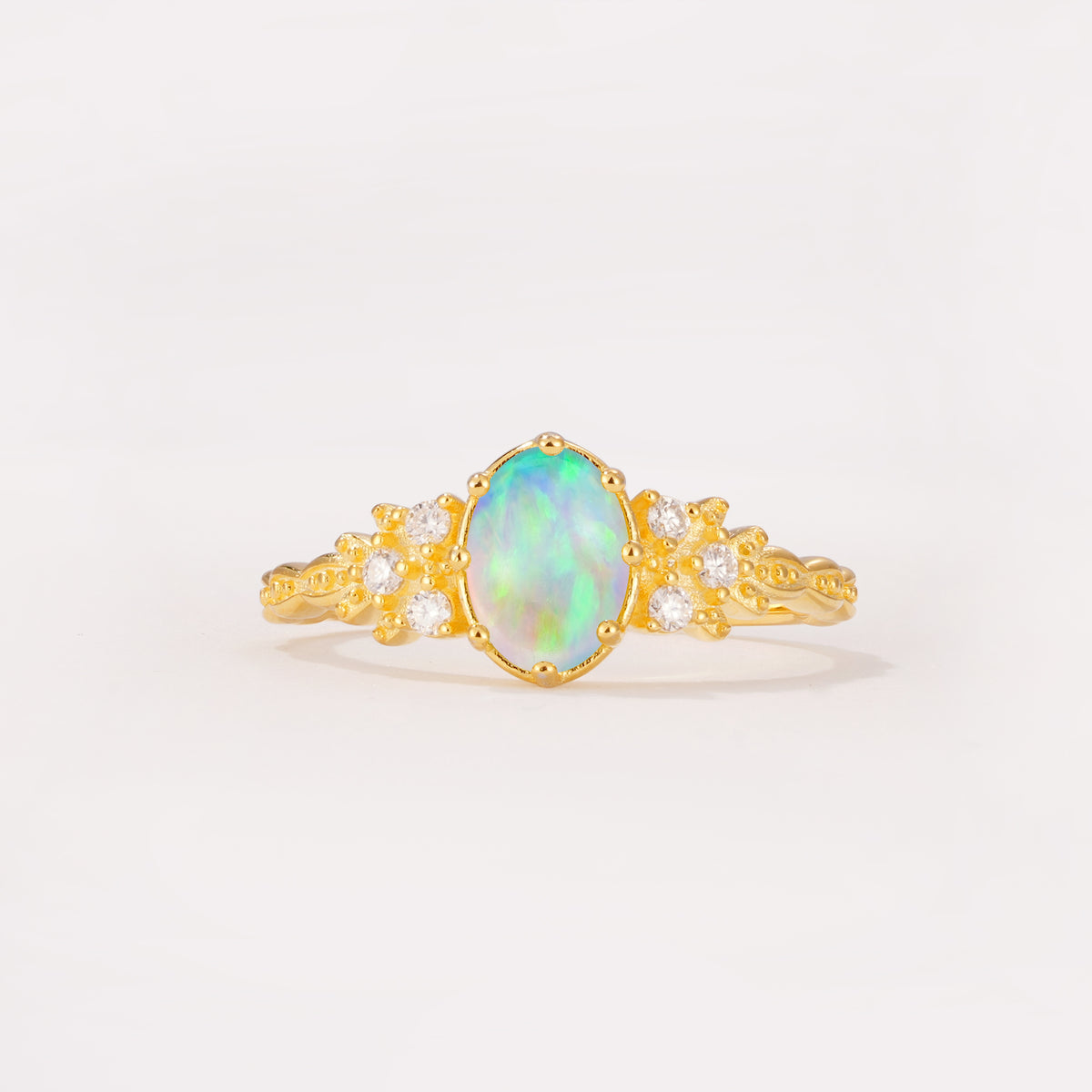 ML07048 Fire Opal Ring - Yellow-Gold