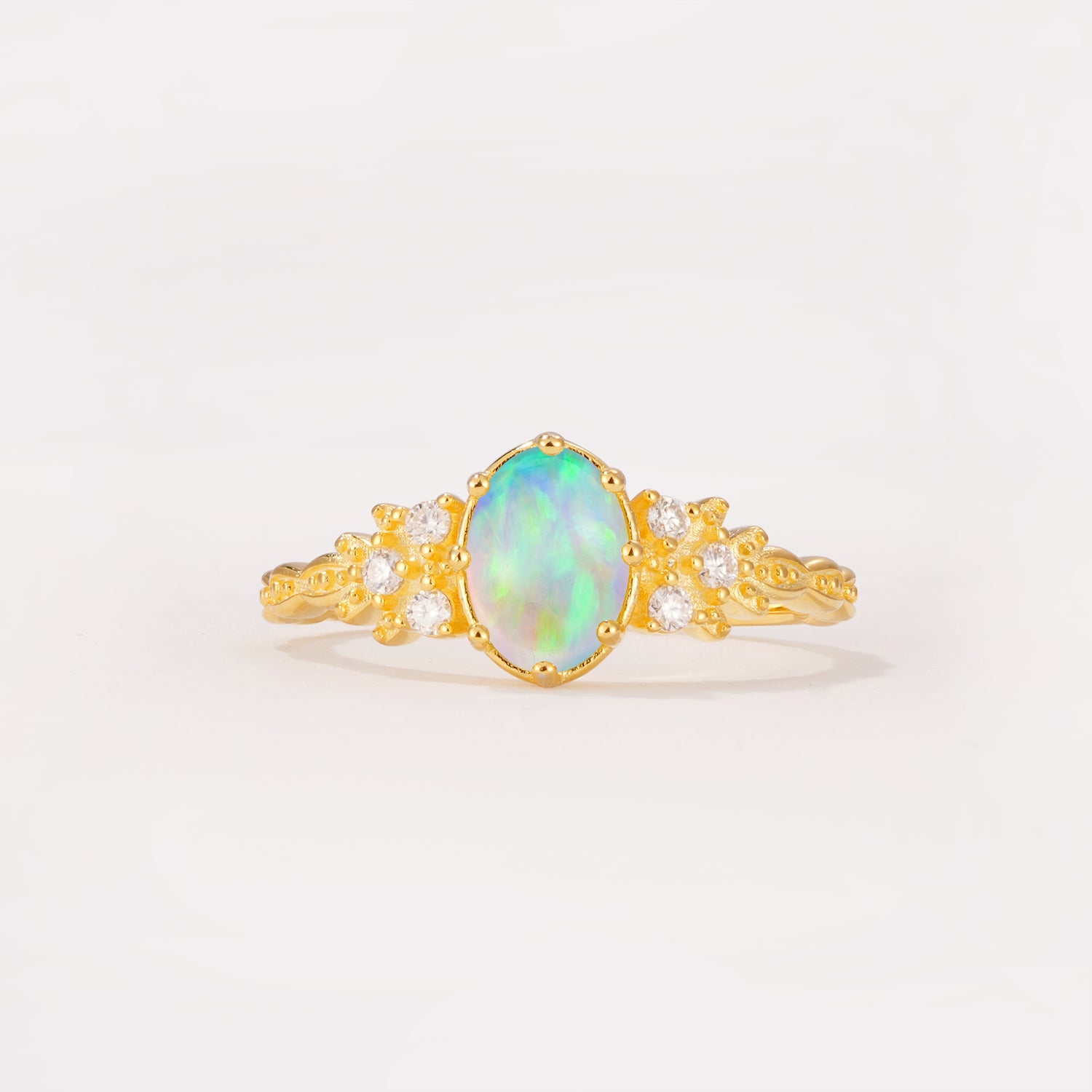 ML07048 Fire Opal Ring - Yellow-Gold