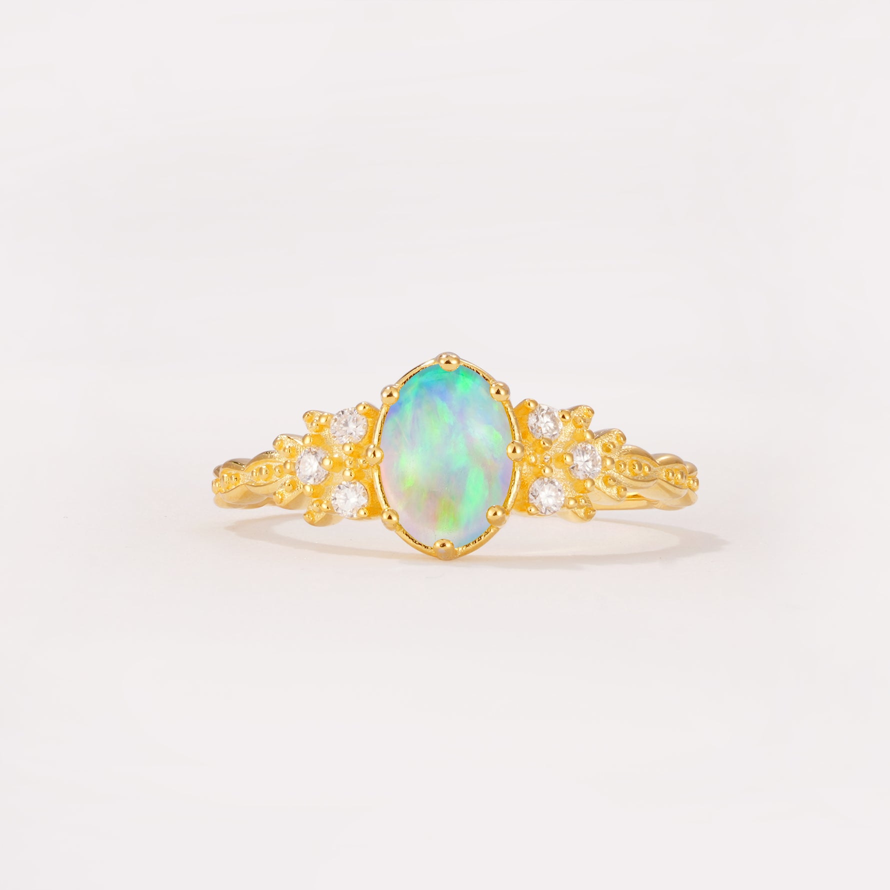 ML07048 Fire Opal Ring - Yellow-Gold