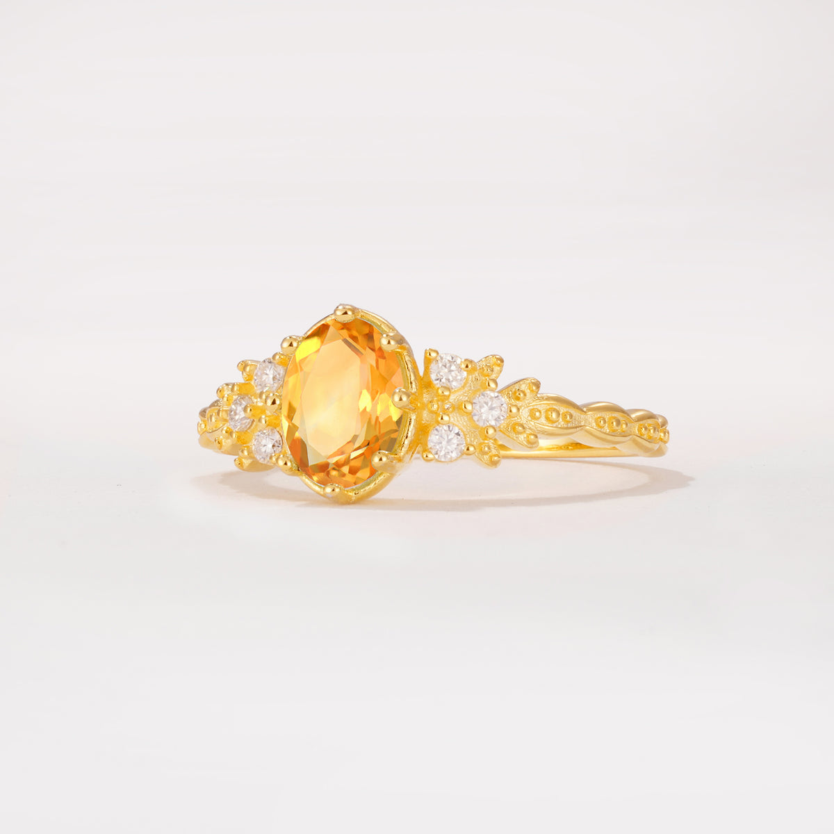 ML07048 Citrine Ring - White-Gold