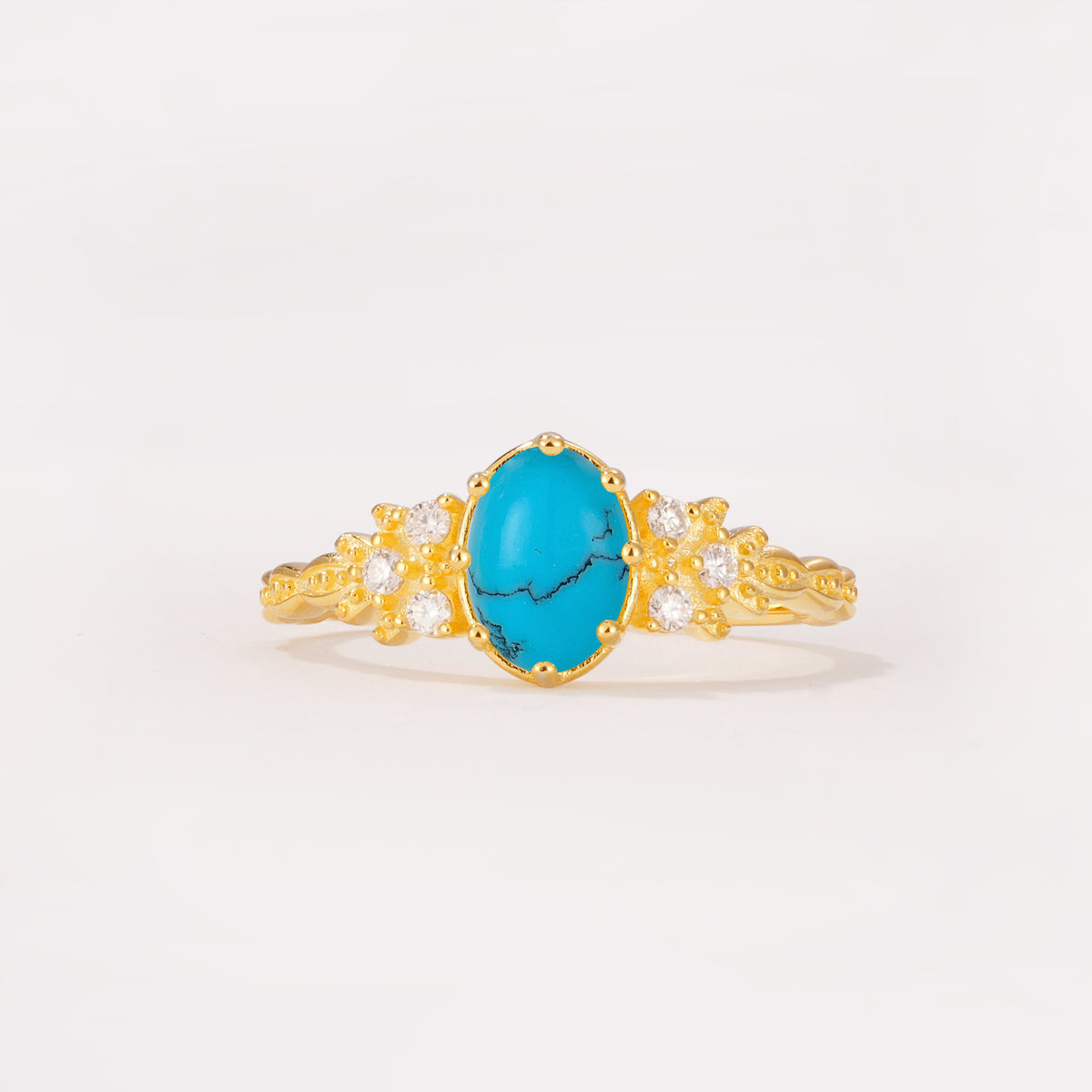 ML07048 Turquoise Ring - Yellow-Gold