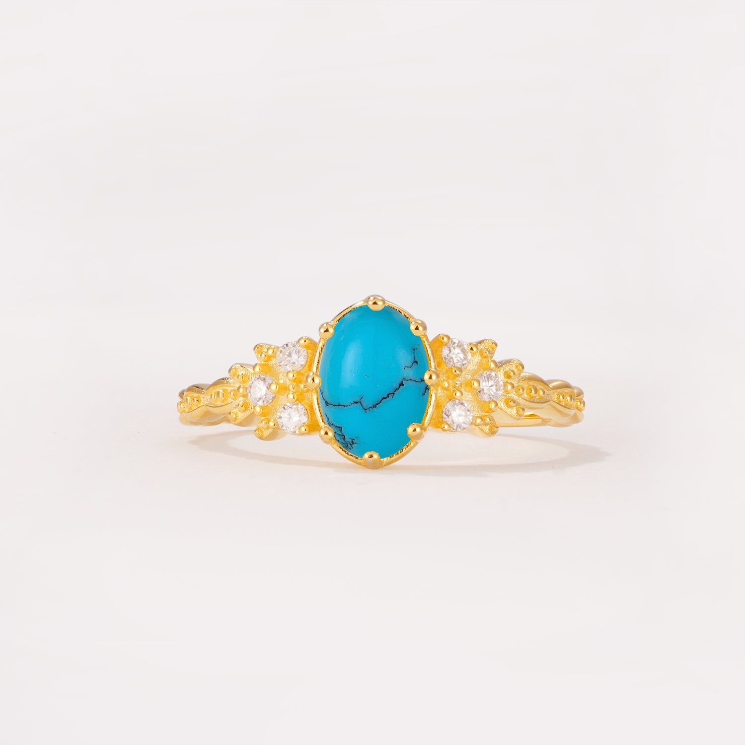 ML07048 Turquoise Ring - Yellow-Gold