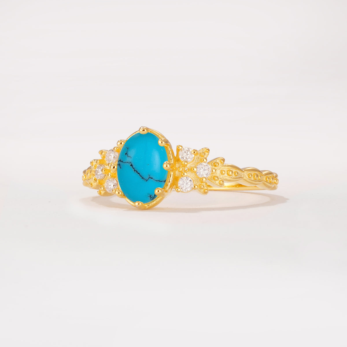 ML07048 Turquoise Ring - White-Gold