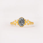 ML07048 Black Rutilated Quartz Ring - Yellow-Gold