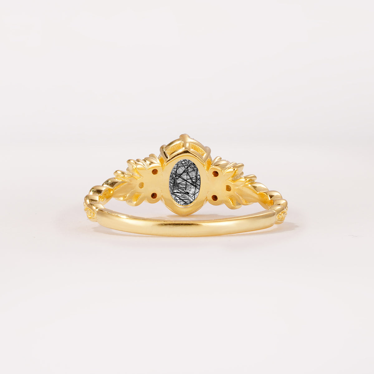 ML07048 Black Rutilated Quartz Ring - Additional view