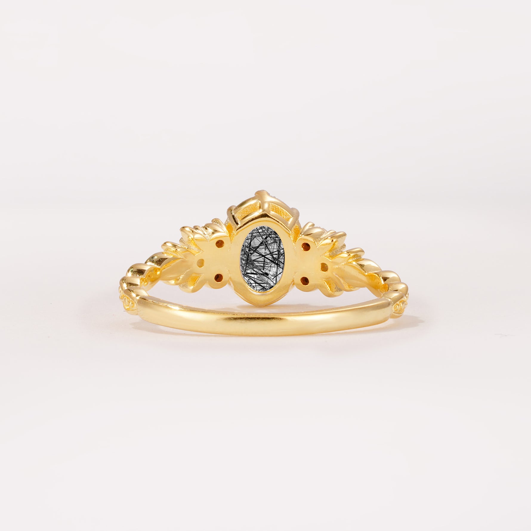 ML07048 Black Rutilated Quartz Ring - Additional view
