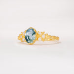 ML07048 Moss Agate Ring - White-Gold