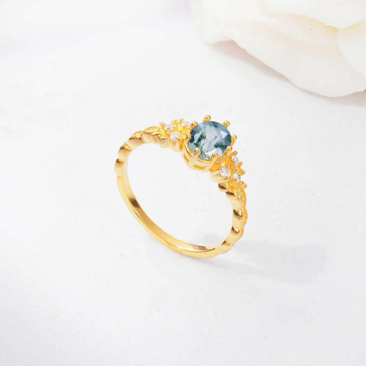 ML07048 Moss Agate Ring - Additional view