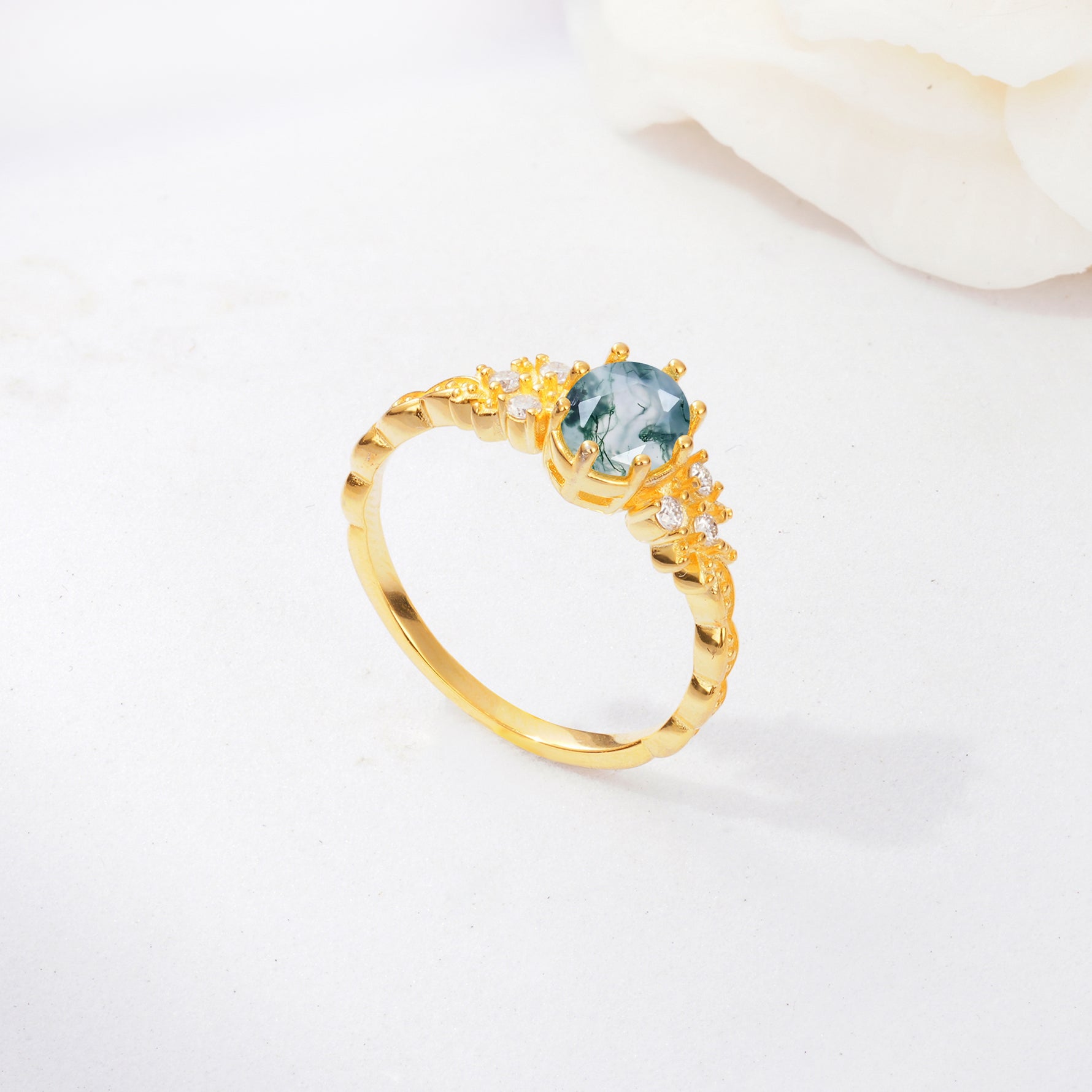 ML07048 Moss Agate Ring - Additional view