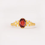 ML07048 Garnet Ring - Yellow-Gold