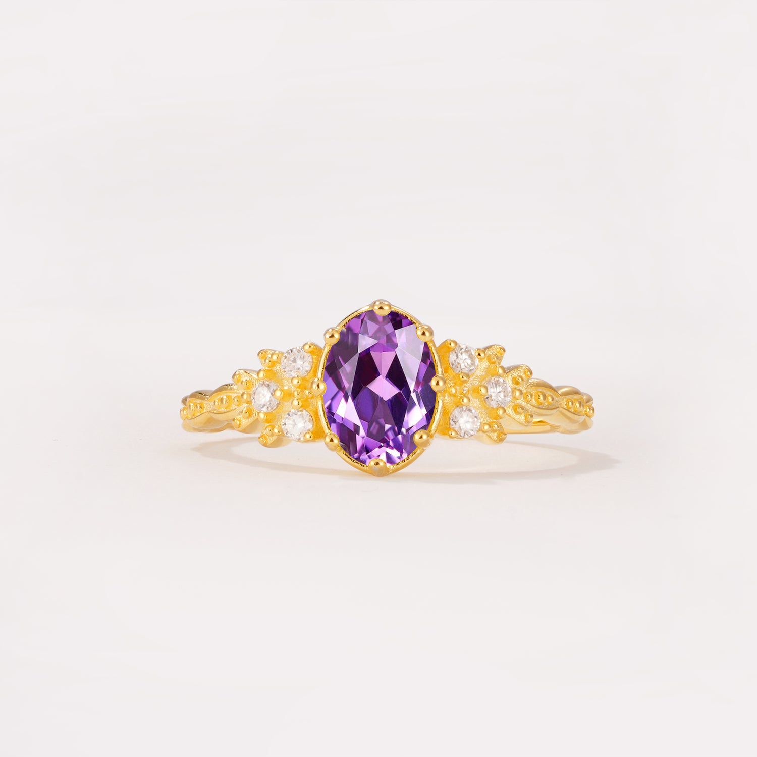 ML07048 Amethyst Ring - Yellow-Gold