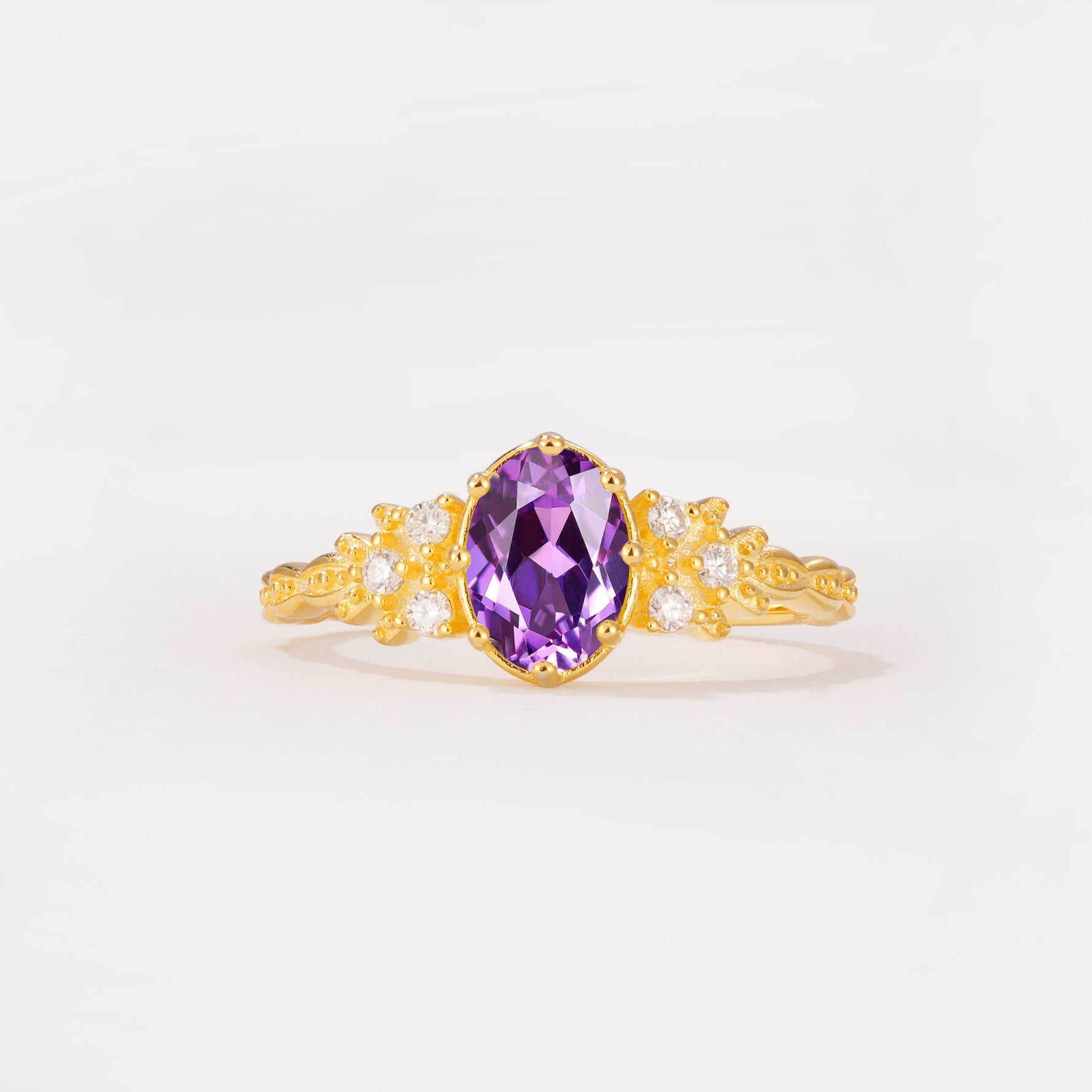 ML07048 Amethyst Ring - Yellow-Gold