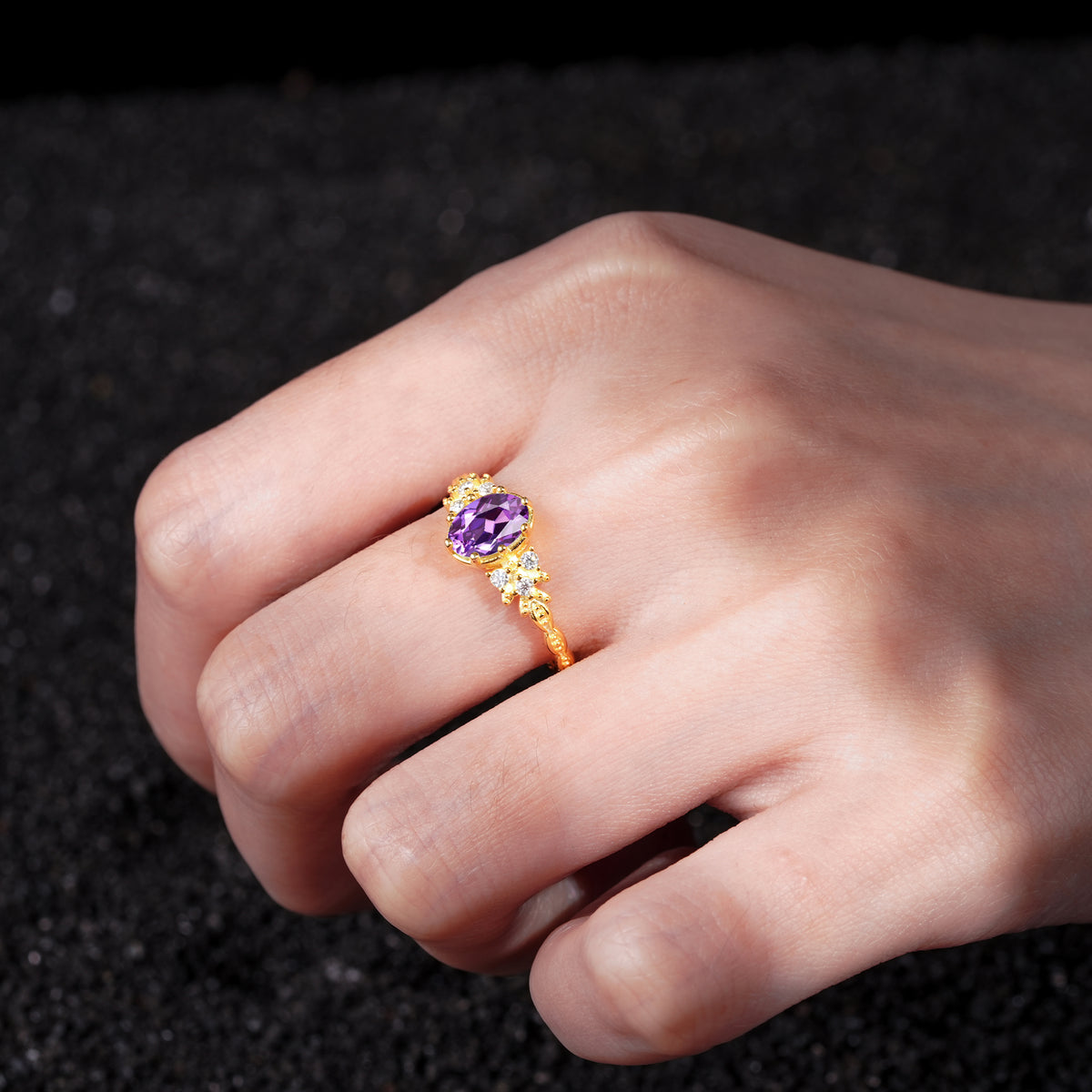ML07048 Amethyst Ring - Rose-Gold