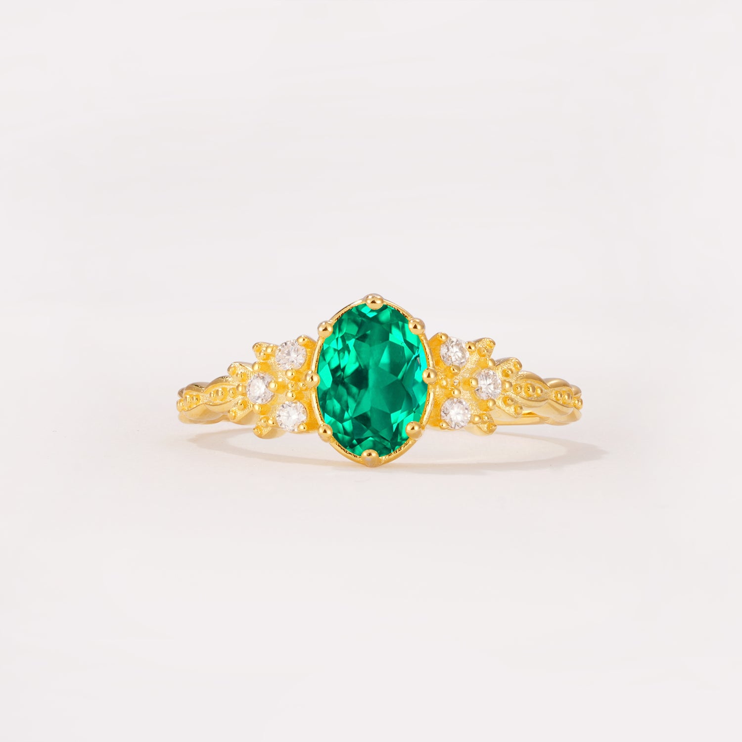 ML07048 Emerald Ring - Yellow-Gold