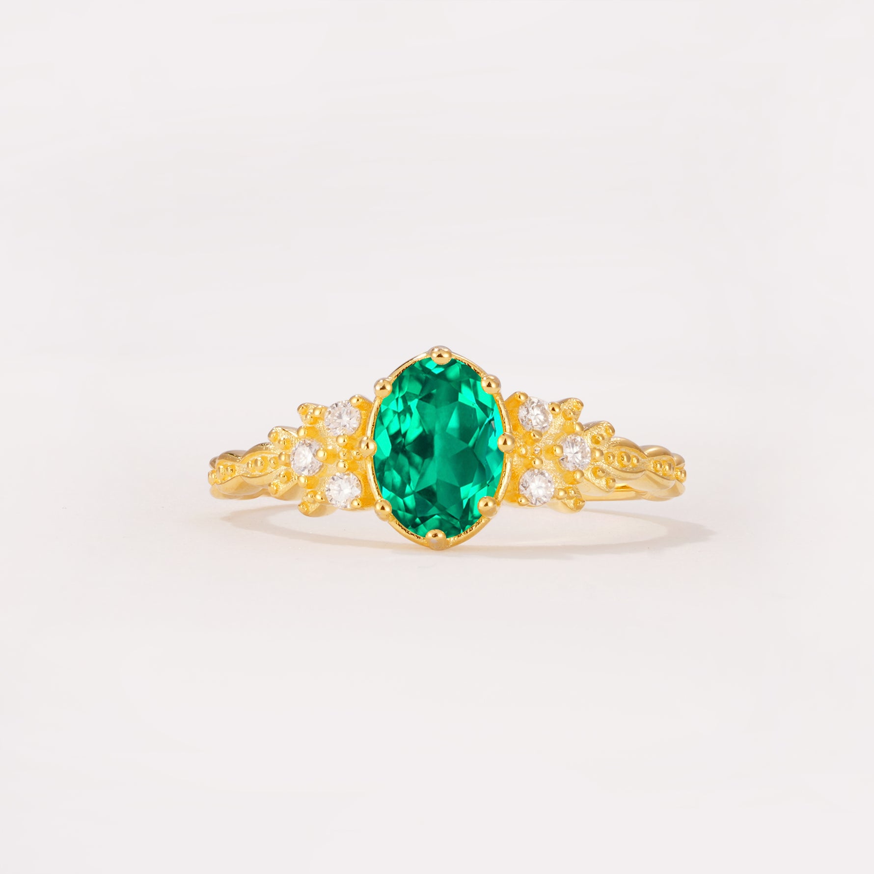 ML07048 Emerald Ring - Yellow-Gold