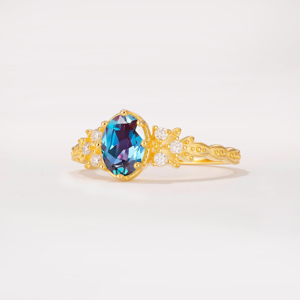 ML07048 Alexandrite Ring - White-Gold