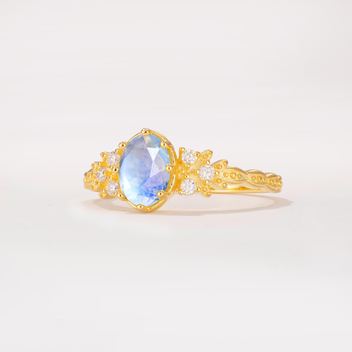 ML07048 Moonstone Ring - White-Gold