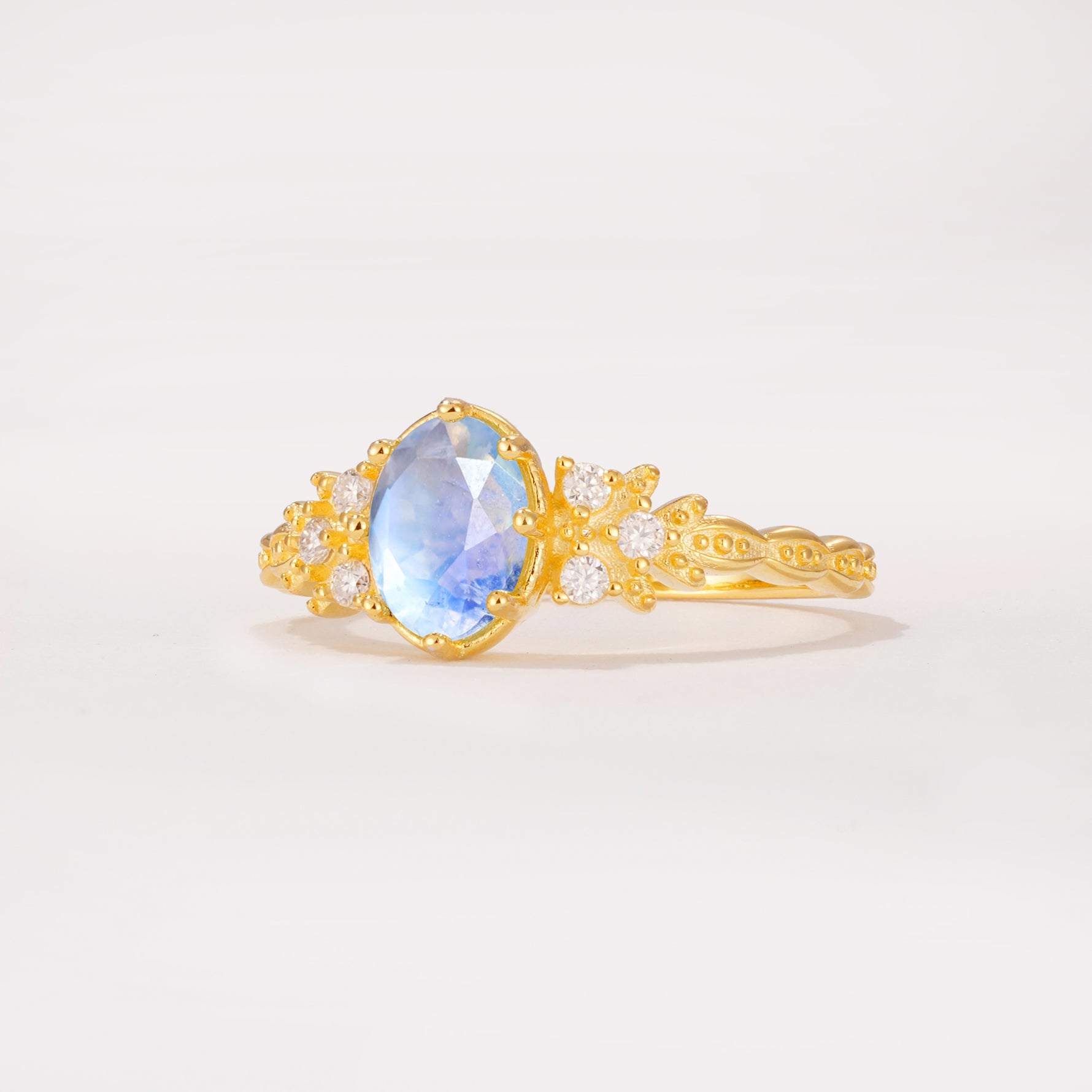 ML07048 Moonstone Ring - White-Gold