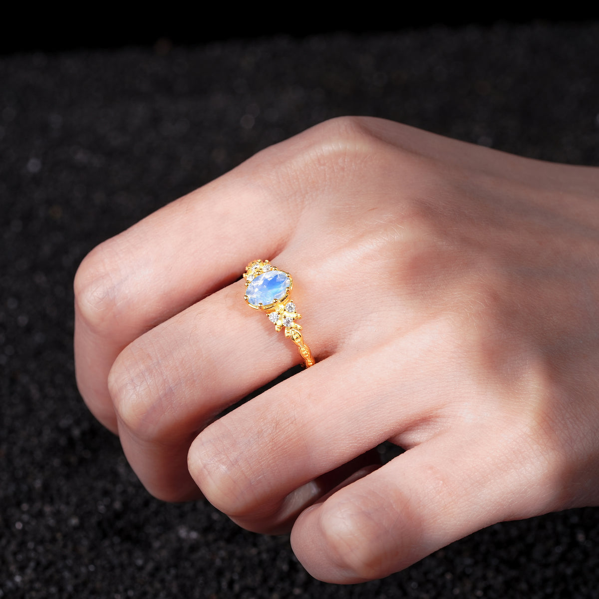 ML07048 Moonstone Ring - Rose-Gold