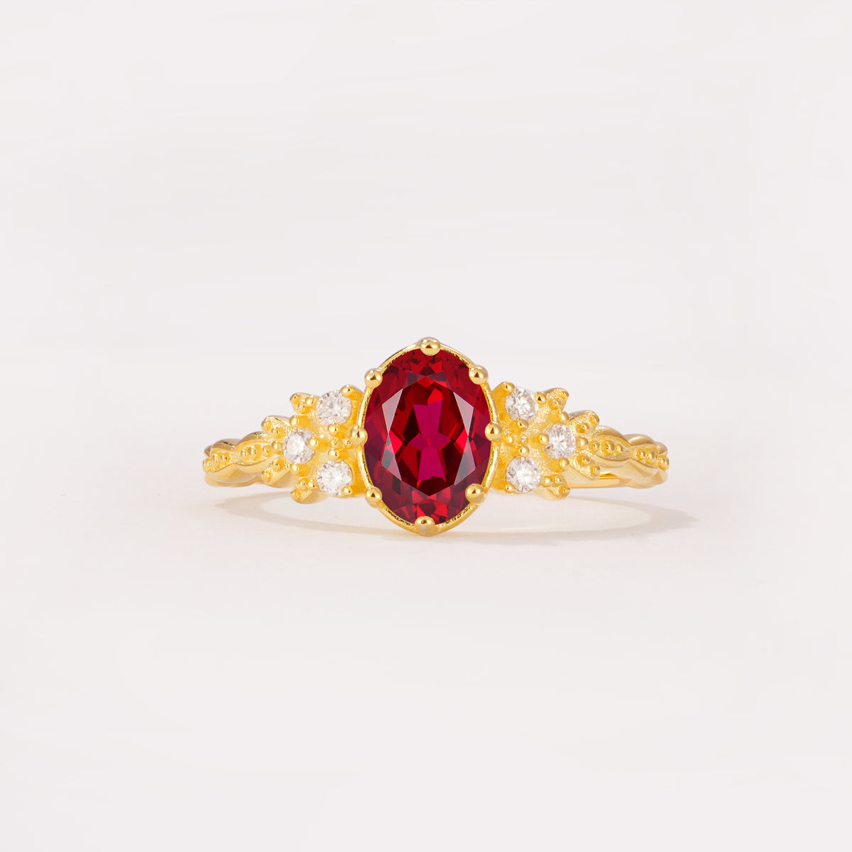 ML07048 Ruby Ring - Yellow-Gold