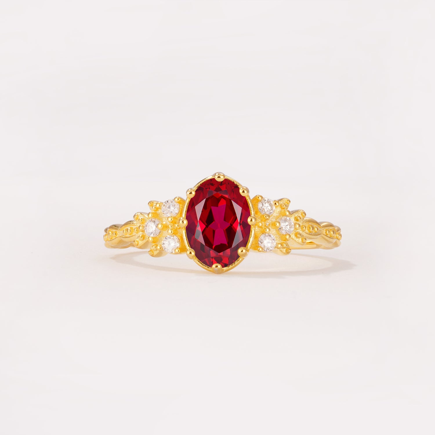 ML07048 Ruby Ring - Yellow-Gold