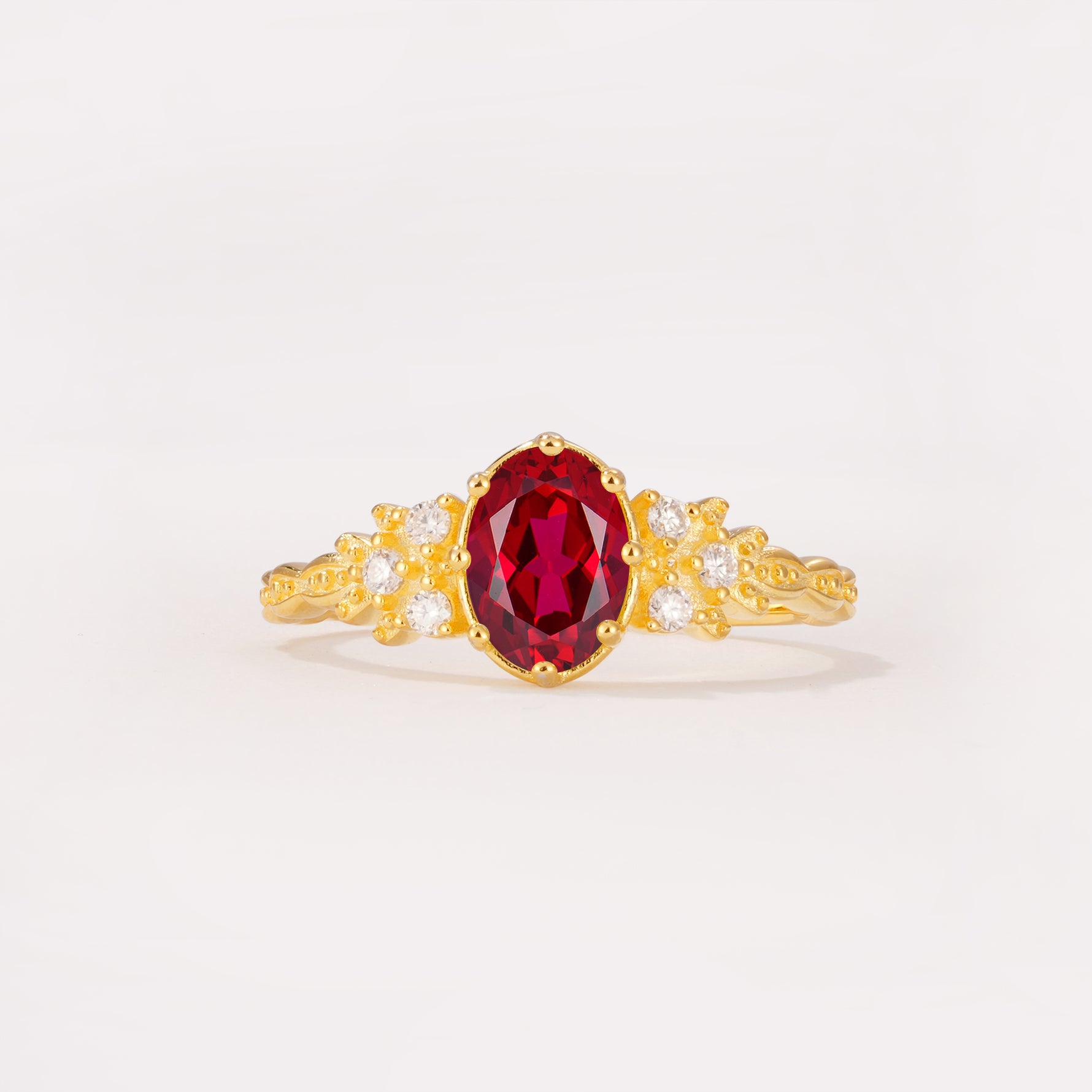 ML07048 Ruby Ring - Yellow-Gold