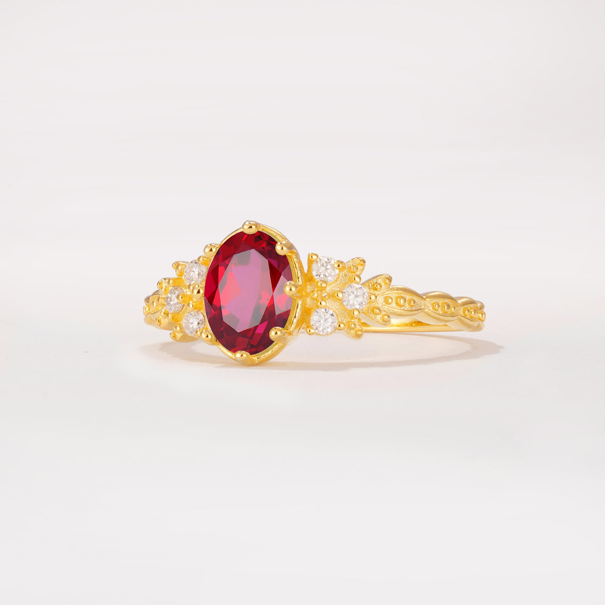 ML07048 Ruby Ring - White-Gold