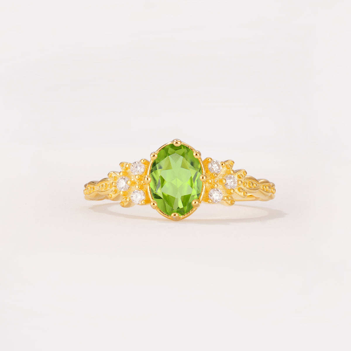 ML07048 Peridot Ring - Yellow-Gold