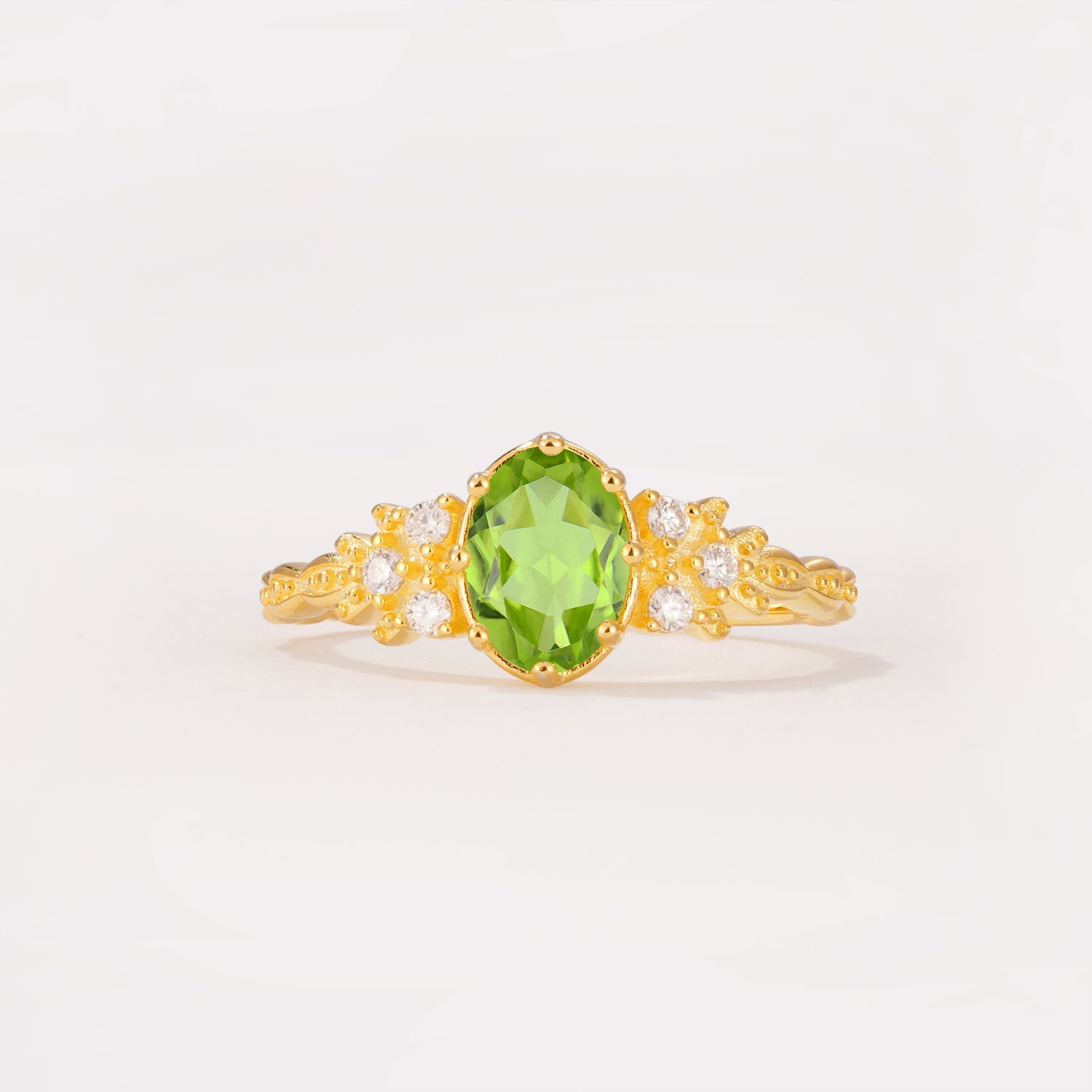 ML07048 Peridot Ring - Yellow-Gold